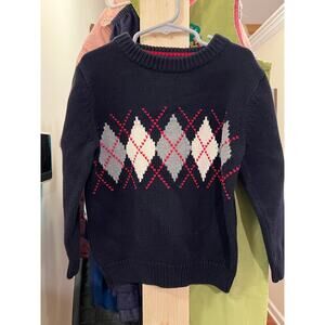 Bowen & Wright Navy Argyle Sweater Size 5 Classic Cotton